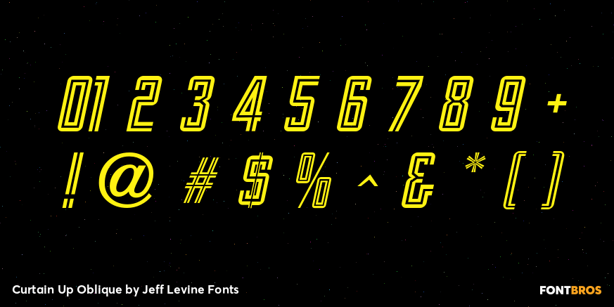 Curtain Up Oblique Font Poster #4