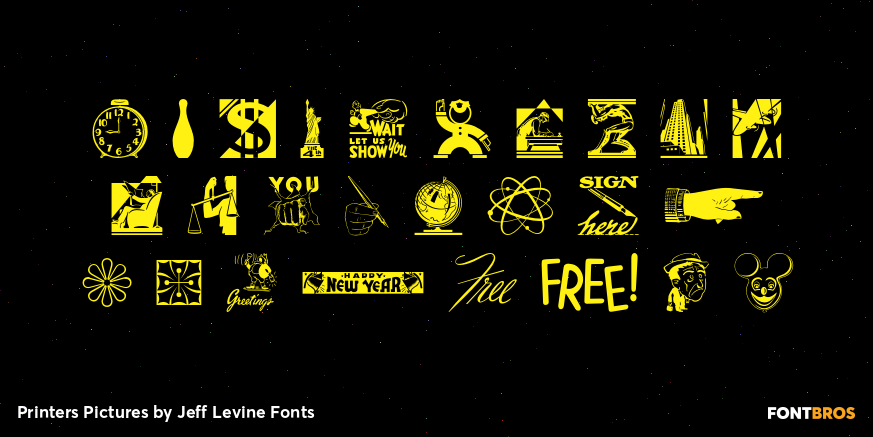 Printers Pictures Font Poster #2