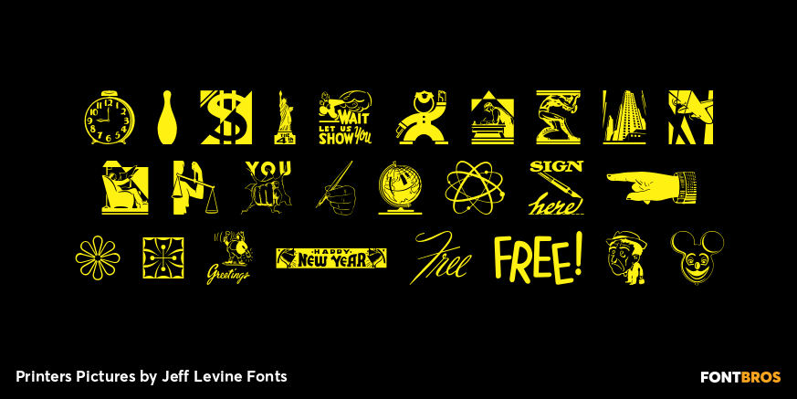 Printers Pictures Font Poster #3