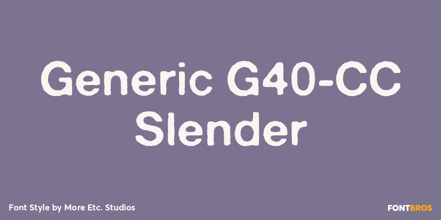 Generic G40-CC Slender Poster