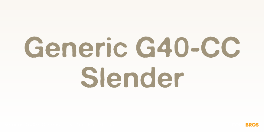 Generic G40-CC Slender Poster