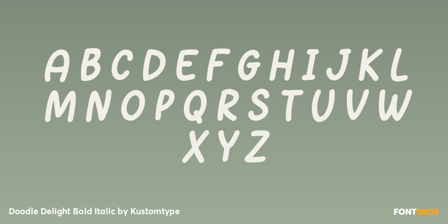 Doodle Delight Bold Italic Font Poster #2