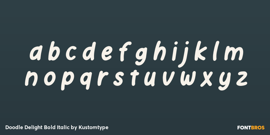 Doodle Delight Bold Italic Font Poster #3