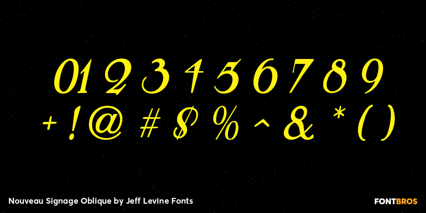 Nouveau Signage Oblique Font Poster #1