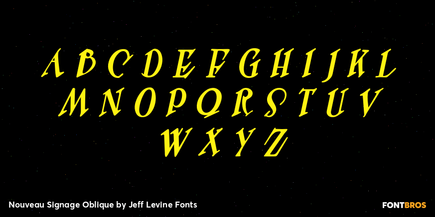 Nouveau Signage Oblique Font Poster #1