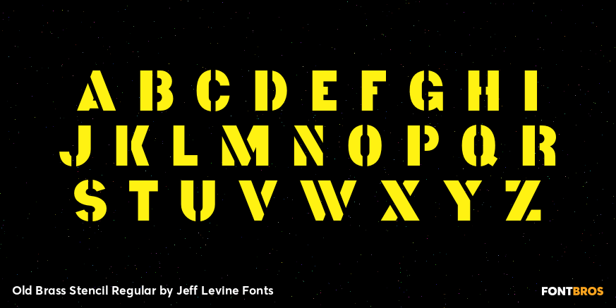 Old Brass Stencil Regular Font Poster #3