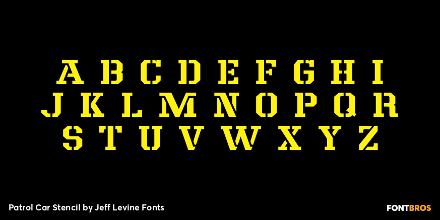 Patrol Car Stencil Font Poster #2