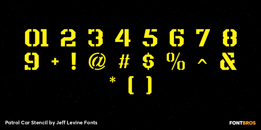 Patrol Car Stencil Font Poster #4