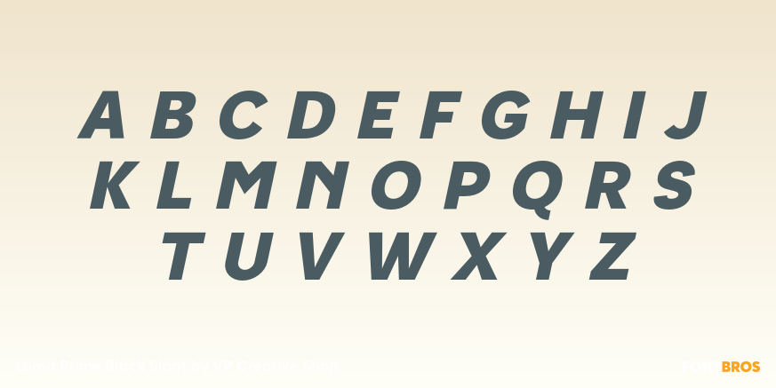 Luma Prime Black Slant Font Poster #2