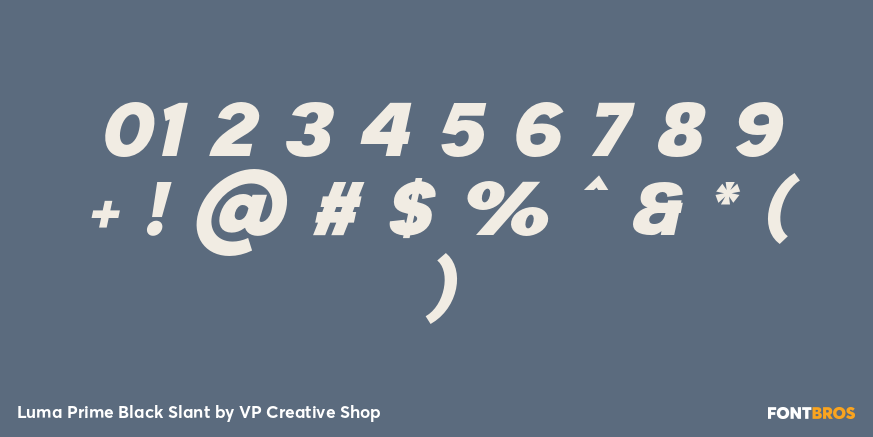 Luma Prime Black Slant Font Poster #4