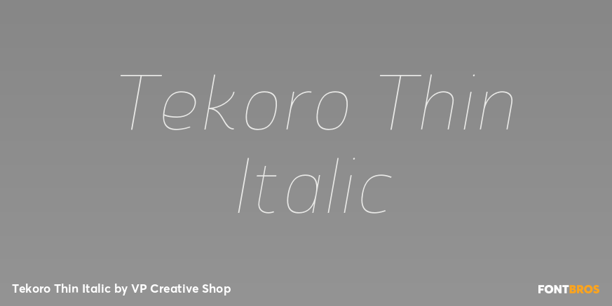 Tekoro Thin Italic Poster