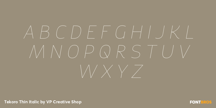 Tekoro Thin Italic Font Poster #2