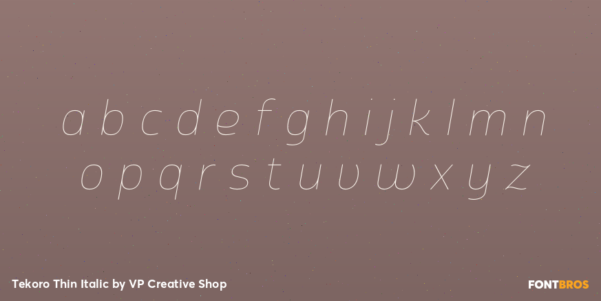 Tekoro Thin Italic Font Poster #3