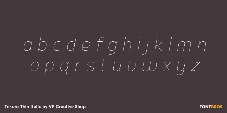 Tekoro Thin Italic Font Poster #3