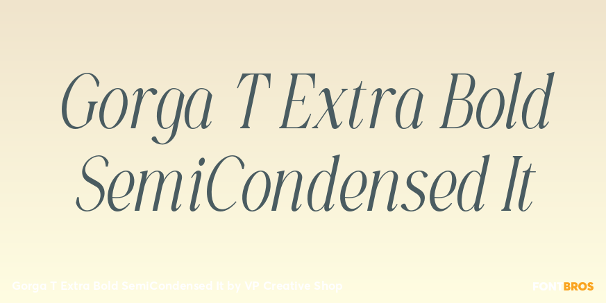 Gorga T Extra Bold SemiCondensed It Font Poster #1