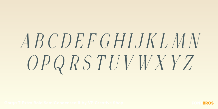 Gorga T Extra Bold SemiCondensed It Font Poster #2