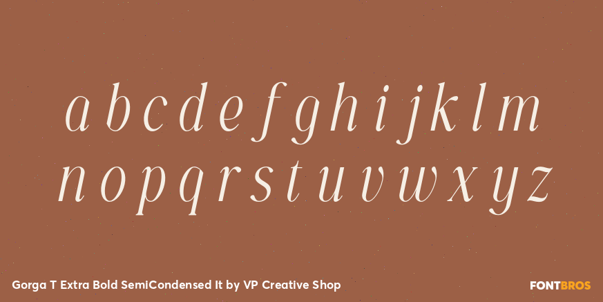 Gorga T Extra Bold SemiCondensed It Font Poster #3