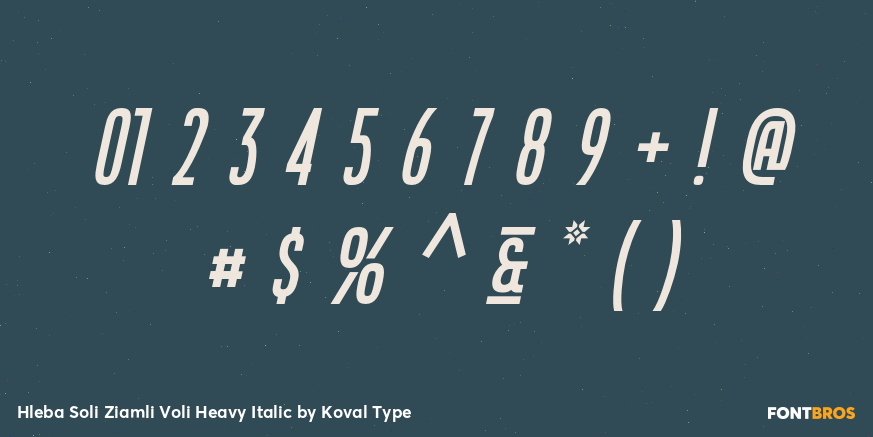 Hleba Soli Ziamli Voli Heavy Italic Font Poster #1