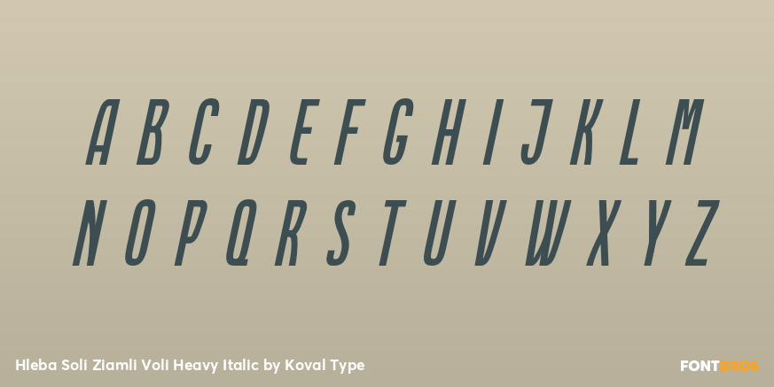 Hleba Soli Ziamli Voli Heavy Italic Font Poster #2
