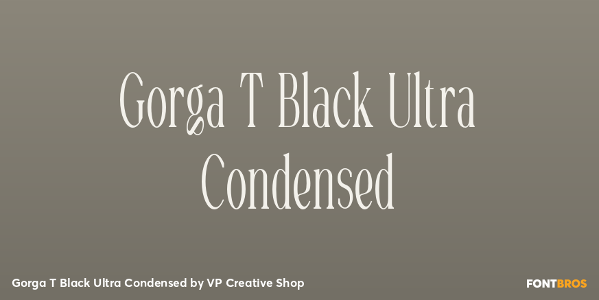 Gorga T Black Ultra Condensed Font Poster #1