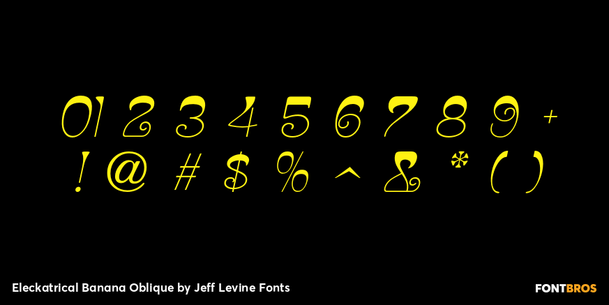 Eleckatrical Banana Oblique Font Poster #1