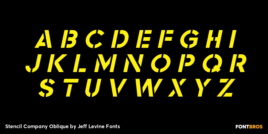 Stencil Company Oblique Font Poster #3