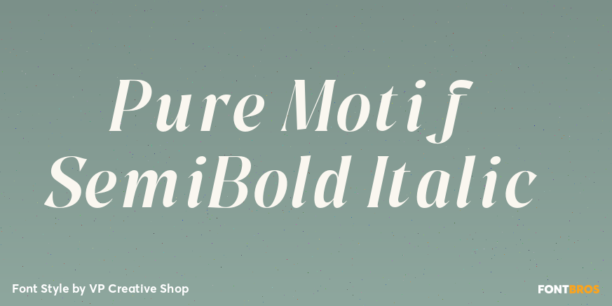 Pure Motif SemiBold Italic Font Poster #1
