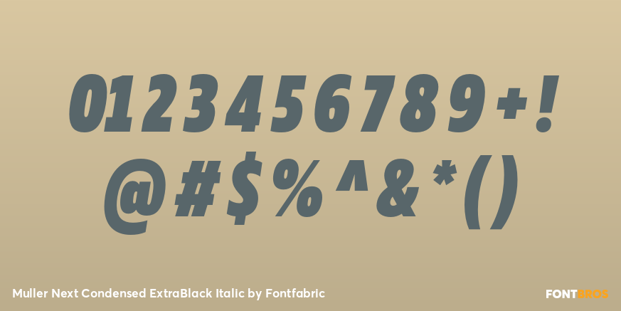 Muller Next Condensed ExtraBlack Italic Font Poster #1
