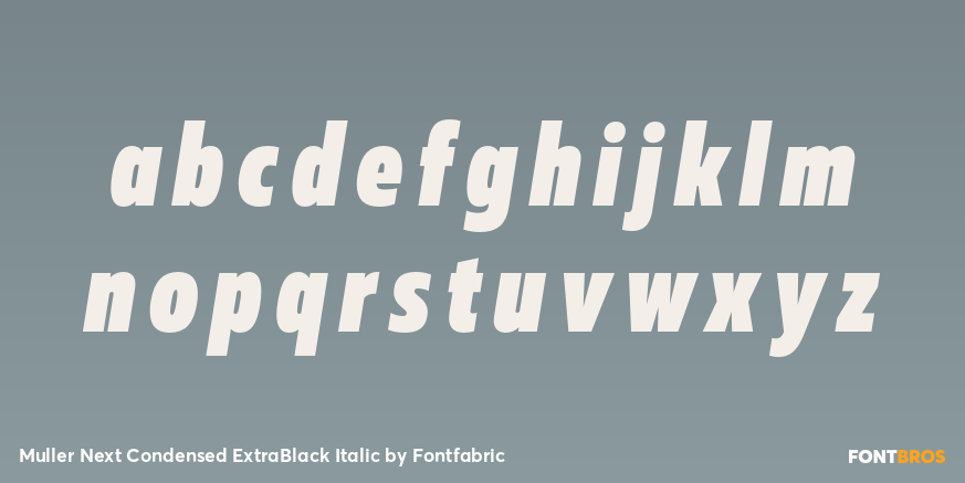 Muller Next Condensed ExtraBlack Italic Font Poster #1