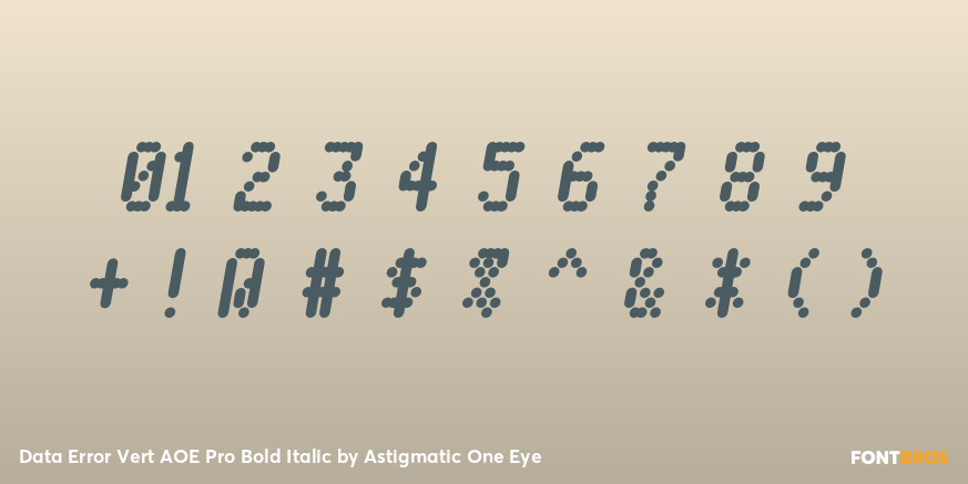 Data Error Vert AOE Pro Bold Italic Font Poster #1