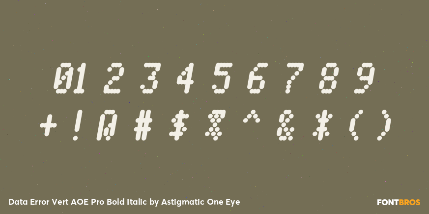Data Error Vert AOE Pro Bold Italic Font Poster #4