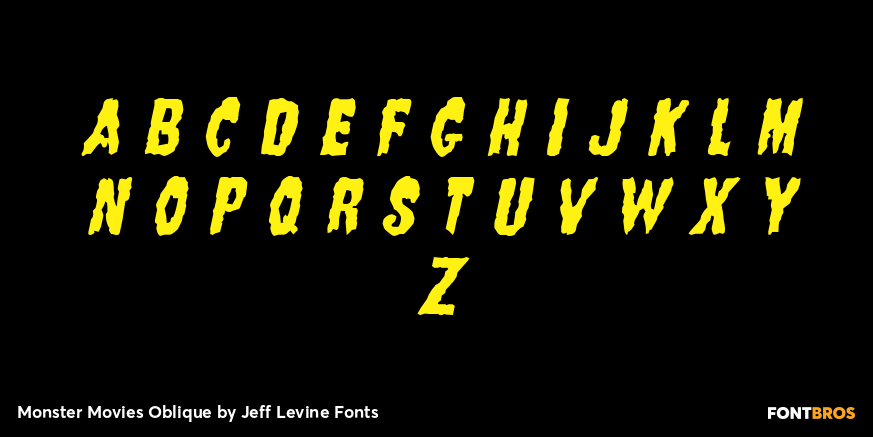 Monster Movies Oblique Font Poster #2