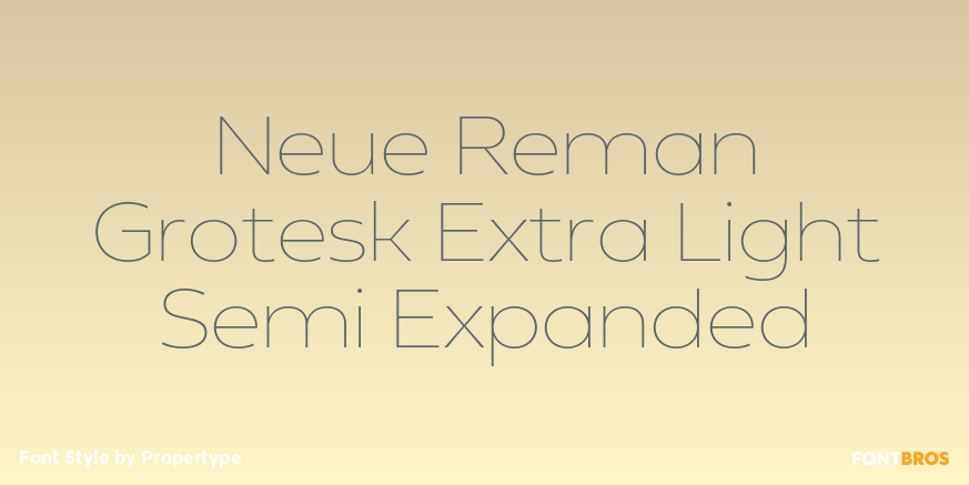 Neue Reman Grotesk Extra Light Semi Expanded Font Poster #1