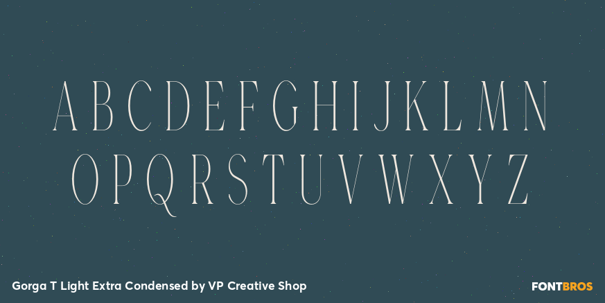 Gorga T Light Extra Condensed Font Poster #2