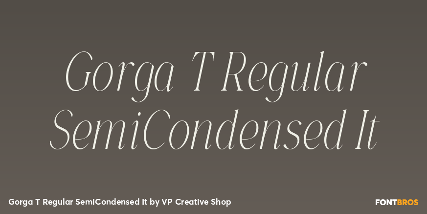 Gorga T Regular SemiCondensed It Font Poster #1