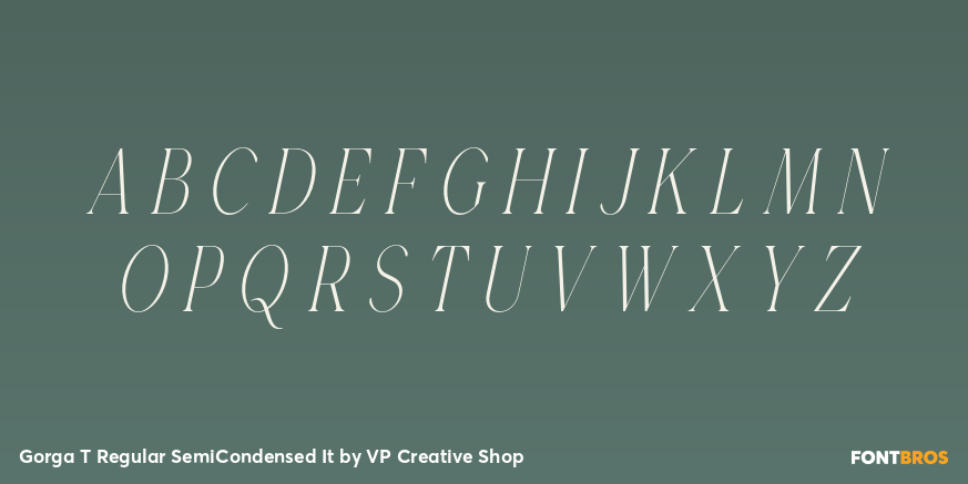 Gorga T Regular SemiCondensed It Font Poster #2