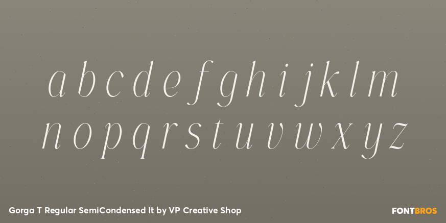 Gorga T Regular SemiCondensed It Font Poster #3