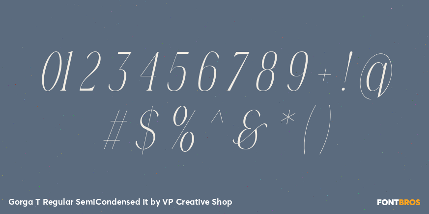 Gorga T Regular SemiCondensed It Font Poster #4