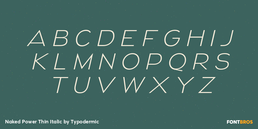 Naked Power Thin Italic Font Poster #2