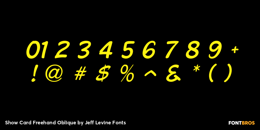 Show Card Freehand Oblique Font Poster #1