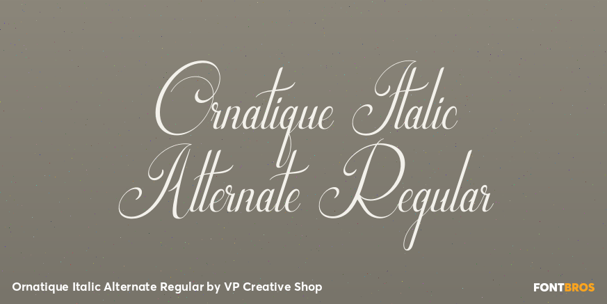 Ornatique Italic Alternate Regular Poster
