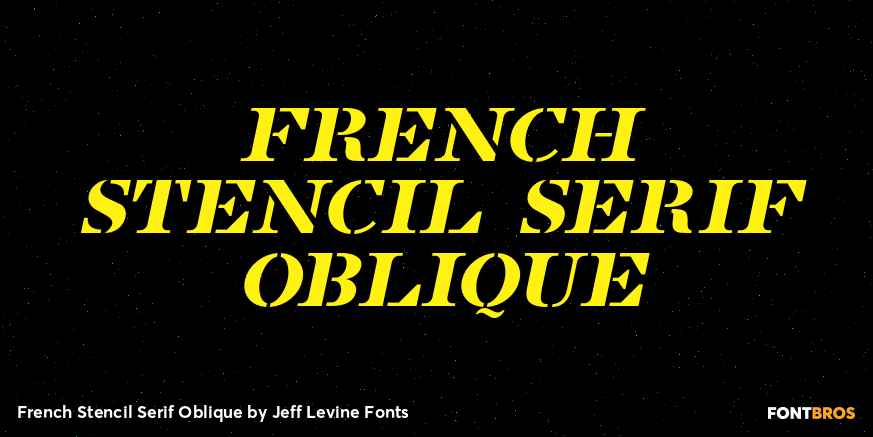 French Stencil Serif Oblique Font Poster #1