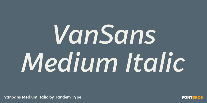 VanSans Medium Italic Font Poster