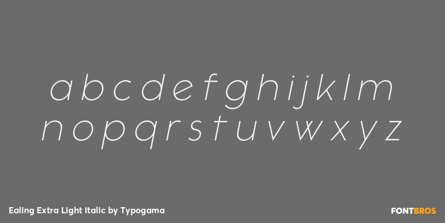 Ealing Extra Light Italic Font Poster #3