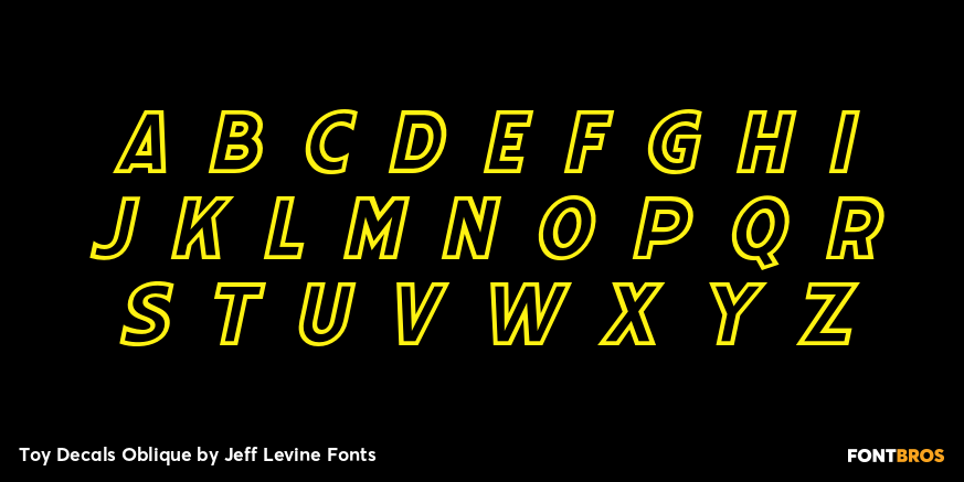 Toy Decals Oblique Font Poster #3