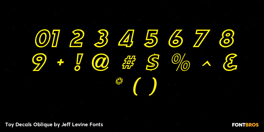 Toy Decals Oblique Font Poster #4