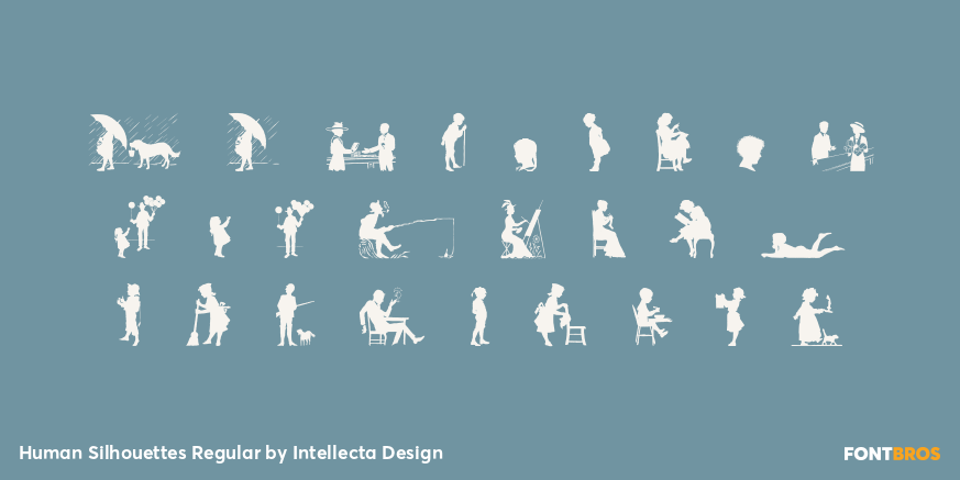 Human Silhouettes Regular Font Poster #2