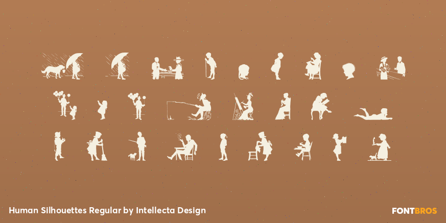 Human Silhouettes Regular Font Poster #3