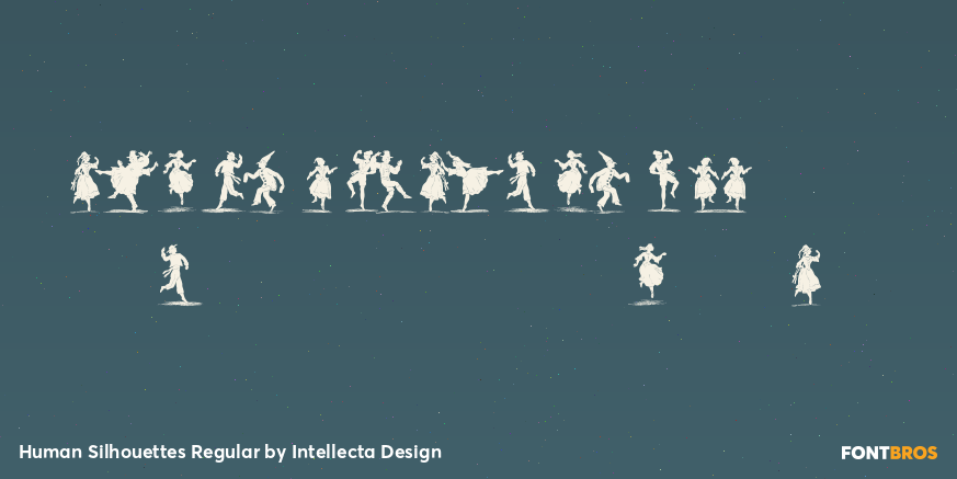 Human Silhouettes Regular Font Poster #4