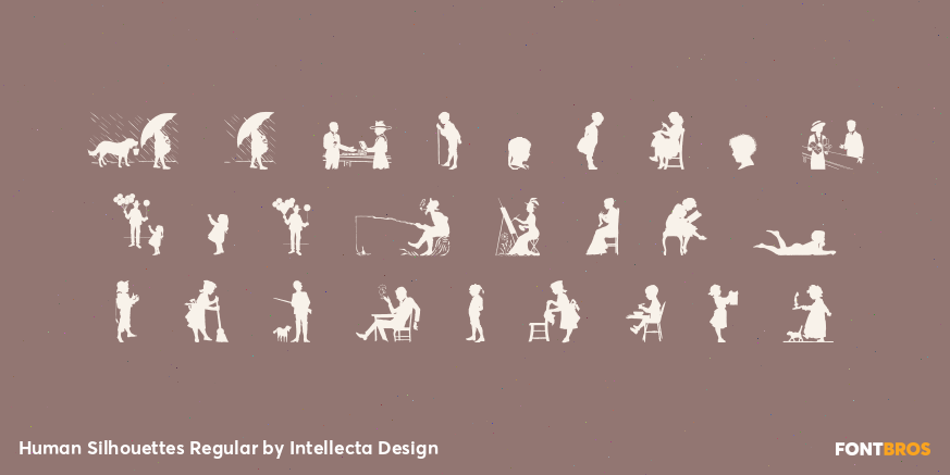 Human Silhouettes Regular Font Poster #1